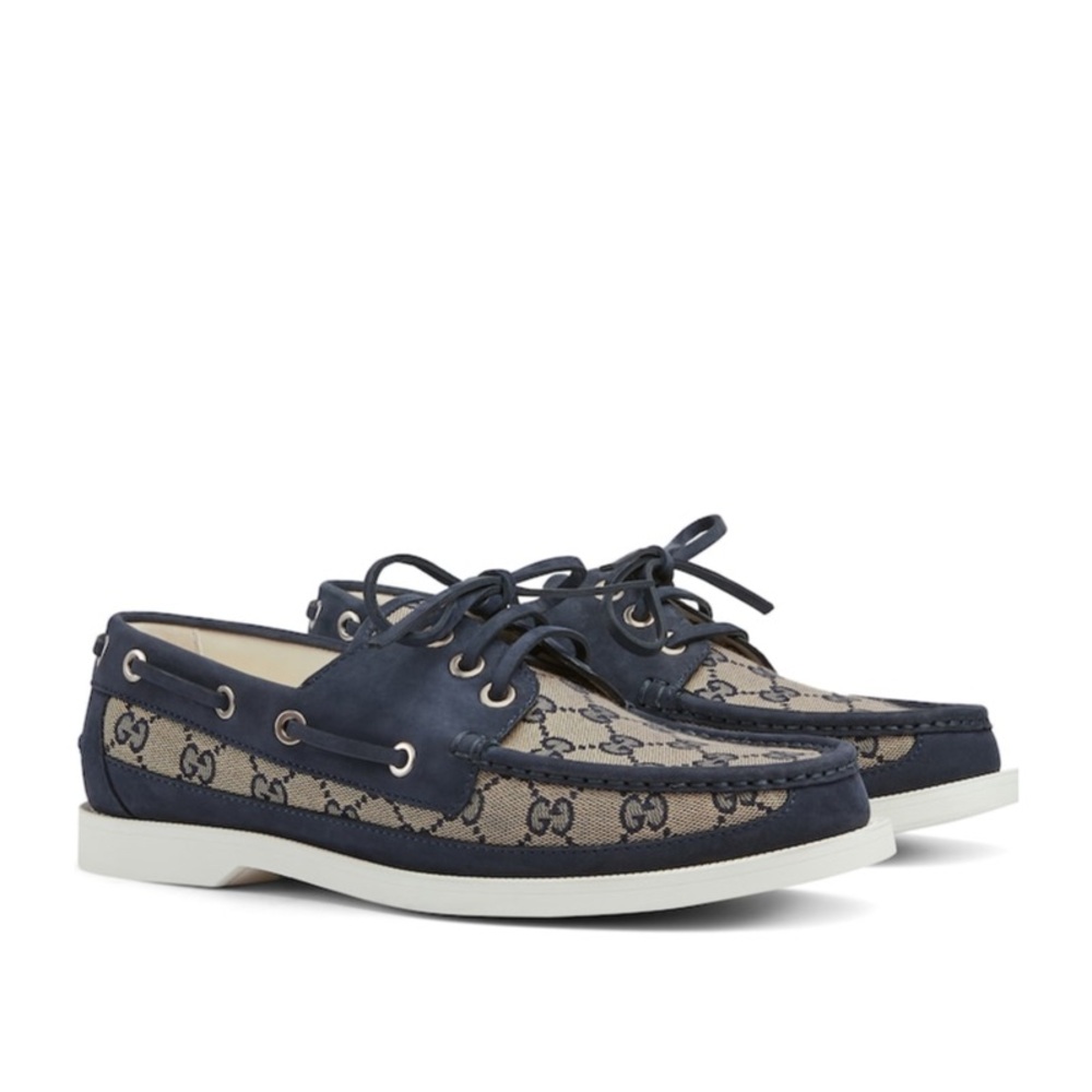 Gucci Men's Navy boat Boat Shoes NWT